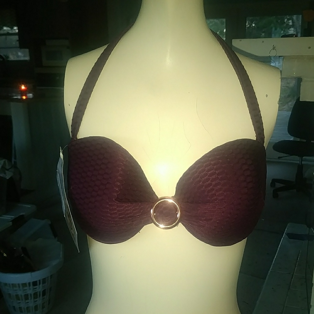 gisela eggplant bikini top